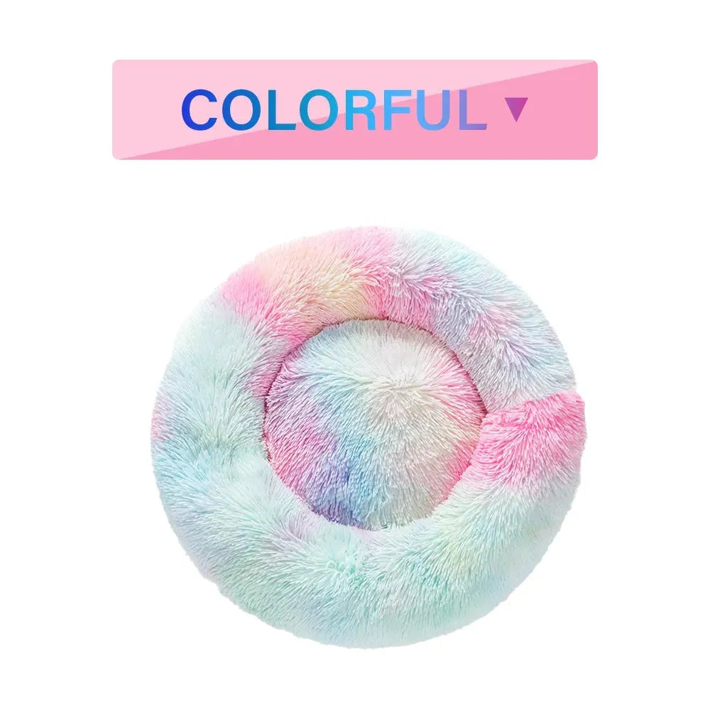 Fluffy Donut Dog Bed Warm Soft Long Plush Pet Cushion Dog House Cat Bed Washable Pet Sofa Mat Calming Samll Large Dog Beds - Bellarte Enchanté Fluffy Donut Dog Bed Warm Soft Long Plush Pet Cushion Dog House Cat Bed Washable Pet Sofa Mat Calming Samll Large Dog Beds